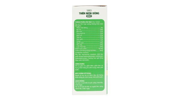 Siro Thiên Môn Đông DC giảm ho, giảm đau rát họng chai 125ml