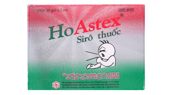 Siro HoAstex trị ho, viêm phế quản (30 gói x 5ml)