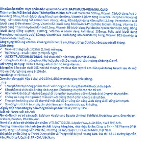 Siro Vitabiotics Wellbaby Multi-vitamin Liquid bổ sung vitamin cho bé chai 150ml