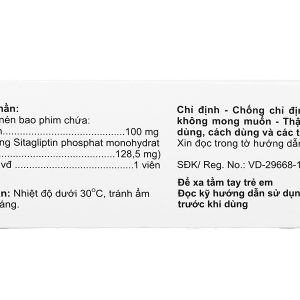 Sitagibes 100 trị đái tháo đường tuýp 2 (4 vỉ x 7 viên)