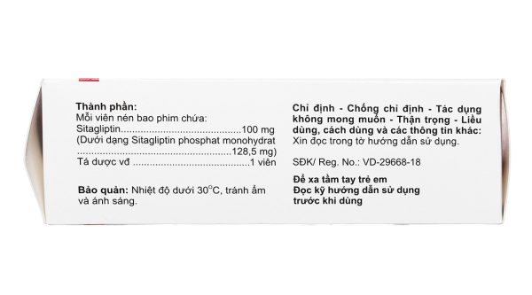 Sitagibes 100 trị đái tháo đường tuýp 2 (4 vỉ x 7 viên)