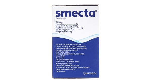 Bột pha hỗn dịch uống Smecta 3g trị các triệu chứng tiêu chảy cấp (30 gói x 3.76g)