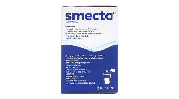 Bột pha hỗn dịch uống Smecta 3g trị các triệu chứng tiêu chảy cấp (30 gói x 3.76g)