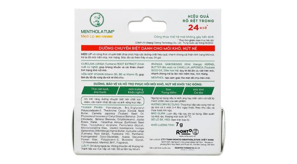 Sáp dưỡng môi Mentholatum Medi Lip Balm dành cho môi khô, nứt nẻ hũ 7g