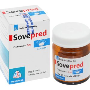 Viên sủi Sovepred 5mg chống viêm và ức chế miễn dịch chai 30 viên
