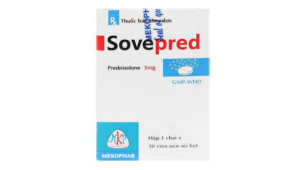 Viên sủi Sovepred 5mg chống viêm và ức chế miễn dịch chai 30 viên