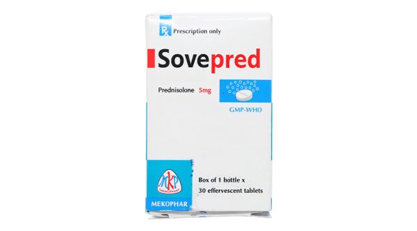 Viên sủi Sovepred 5mg chống viêm và ức chế miễn dịch chai 30 viên