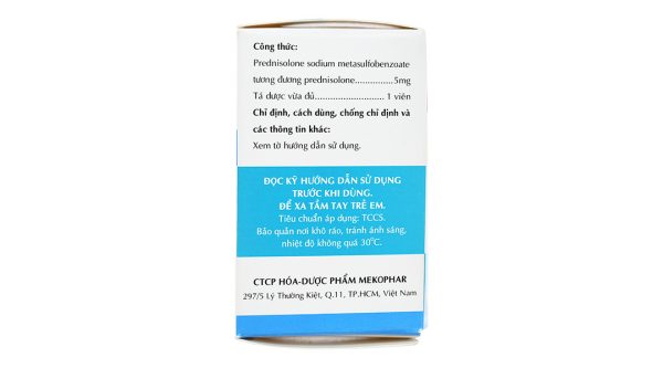 Viên sủi Sovepred 5mg chống viêm và ức chế miễn dịch chai 30 viên