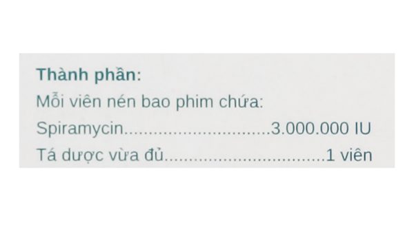 Spirastad 3 M.I.U trị nhiễm khuẩn đường hô hấp, da, và sinh dục (2 vỉ x 5 viên)