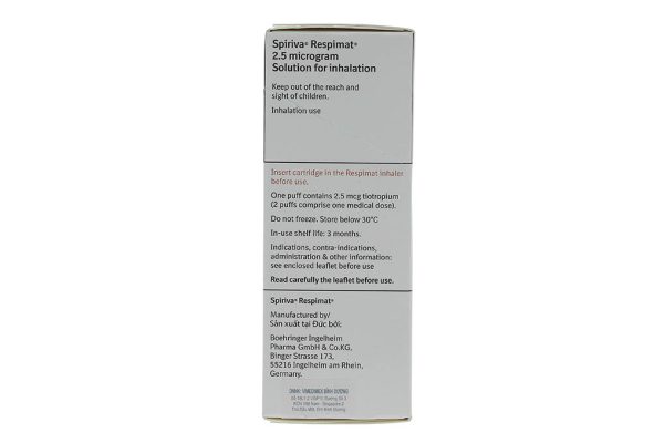 Dung dịch khí dung Spiriva Respimat 2.5mcg trị tắc nghẽn phổi mãn tính bình 30 liều