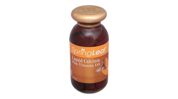 SpringLeaf Liquid Calcium Plus Vitamin D3 bổ sung canxi, vitamin D3 lọ 200 viên
