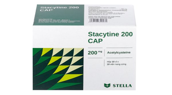 Stacytine 200 Cap tiêu nhầy trong bệnh lý hô hấp (10 vỉ x 10 viên)
