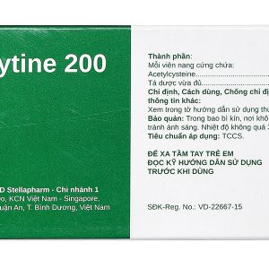 Stacytine 200 Cap tiêu nhầy trong bệnh lý hô hấp (10 vỉ x 10 viên)