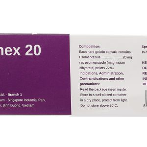 Stadnex 20 Cap trị trào ngược dạ dày, thực quản (4 vỉ x 7 viên)