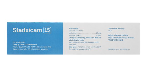 Stadxicam 15mg trị viêm xương khớp (3 vỉ x 10 viên)