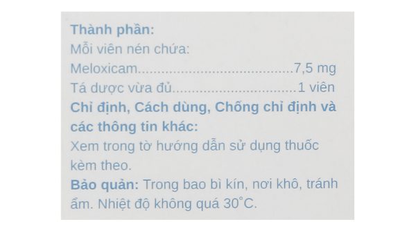Stadxicam 7.5 trị viêm khớp dạng thấp (5 vỉ x 10 viên)
