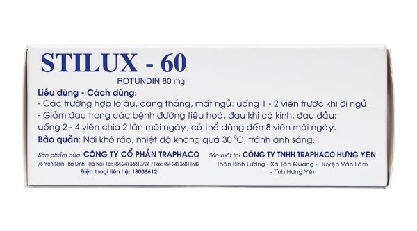 Stilux-60 giảm lo âu, căng thẳng (10 vỉ x 10 viên)