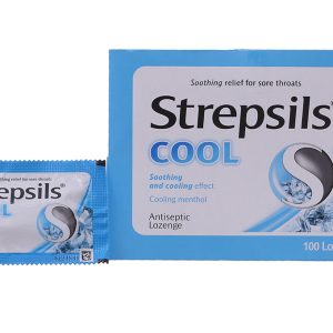 Viên ngậm Strepsils Cool kháng khuẩn, giảm đau họng (50 gói x 2 viên)
