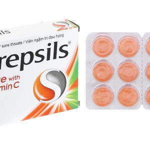 Viên ngậm Strepsils Orange With Vitamin C giảm đau họng (2 vỉ x 12 viên)