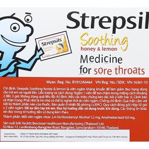 Viên ngậm Strepsils Soothing Honey & Lemon giảm đau họng (50 gói x 2 viên)