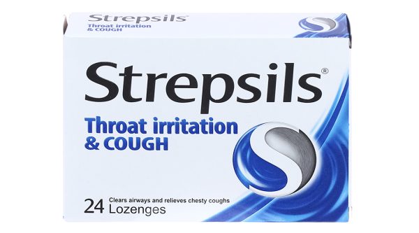 Viên ngậm Strepsils Throat Irritation & Cough 15mg sát khuẩn, tan đàm (2 vỉ x 12 viên)