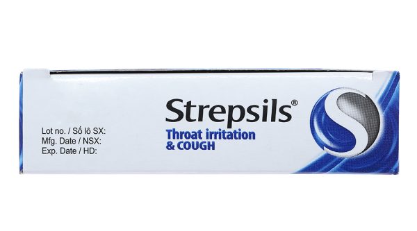Viên ngậm Strepsils Throat Irritation & Cough 15mg sát khuẩn, tan đàm (2 vỉ x 12 viên)