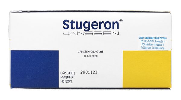 Stugeron 25mg trị rối loạn tuần hoàn não, say tàu xe (25 vỉ x 10 viên)