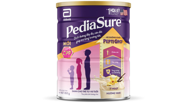 Sữa bột PediaSure BA bổ sung dinh dưỡng cho bé từ 1-10 tuổi hương vani (850g)