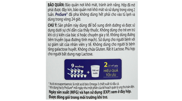 Sữa bột Prosure cho người đang hoặc có nguy cơ sụt cân do hao mòn hương vani (380g)
