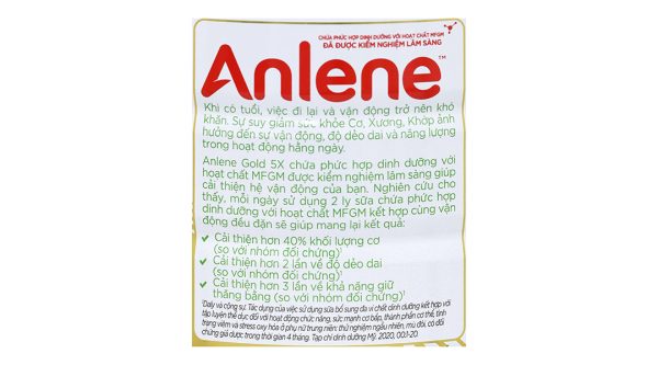 Sữa bột Anlene Gold 5X cải thiện hệ vận động cho người trên 40 tuổi hương vani (800g)
