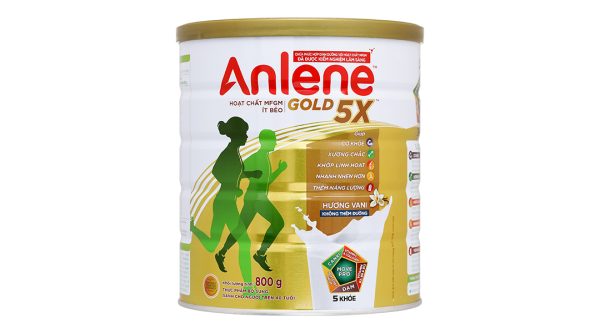 Sữa bột Anlene Gold 5X cải thiện hệ vận động cho người trên 40 tuổi hương vani (800g)