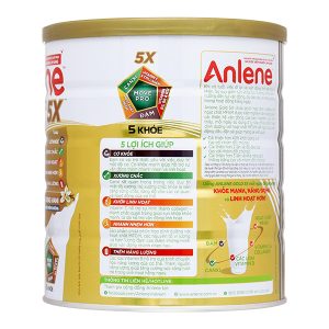Sữa bột Anlene Gold 5X cải thiện hệ vận động cho người trên 40 tuổi hương vani (800g)