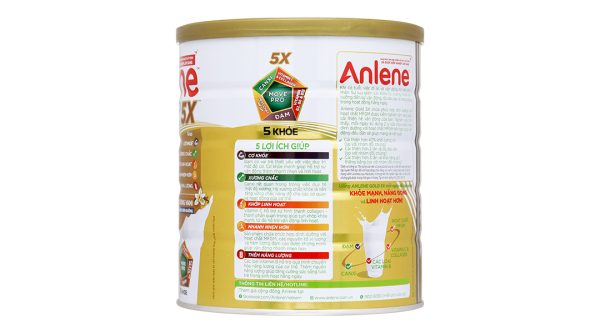 Sữa bột Anlene Gold 5X cải thiện hệ vận động cho người trên 40 tuổi hương vani (800g)