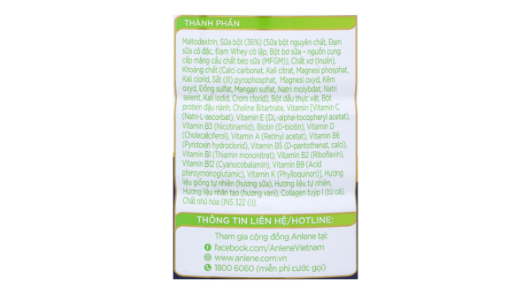 Sữa bột Anlene Total 10 bổ sung dưỡng chất cho người trên 40 tuổi hương vani (800g)