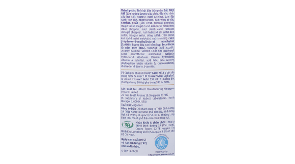 Sữa bột Ensure Gold Strengthpro phục hồi và tăng cường sức khỏe hương vani (380g)