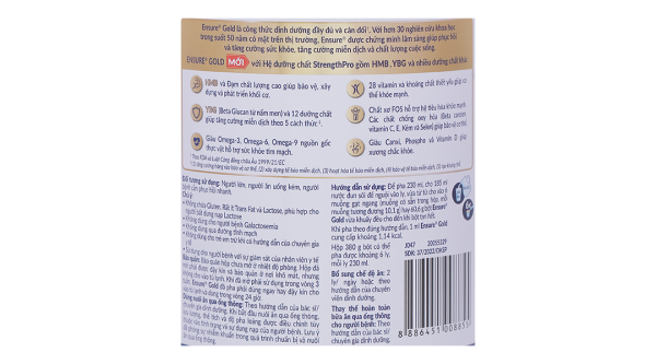 Sữa bột Ensure Gold Strengthpro phục hồi và tăng cường sức khỏe hương vani (380g)