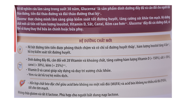 Sữa bột Glucerna bổ sung dinh dưỡng cho người tiểu đường hương vani (800g)