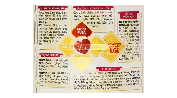 Sữa bột Gluvita Gold bổ sung dinh dưỡng cho người đái tháo đường (900g)