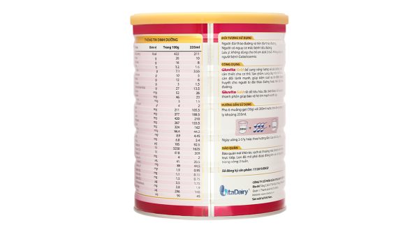 Sữa bột Gluvita Gold bổ sung dinh dưỡng cho người đái tháo đường (900g)