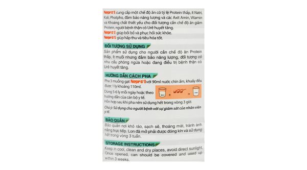 Sữa bột Nepro 1 bổ sung dinh dưỡng cho người bệnh thận tăng ure huyết (400g)