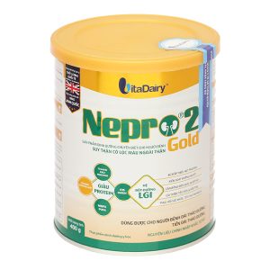 Sữa bột Nepro 2 Gold cho người bệnh thận có lọc máu, dùng được cho đái tháo đường (400g)