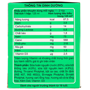 Sữa bột pha sẵn Anlene đậm đặc 4x cho người từ 19 tuổi hương socola (125ml)