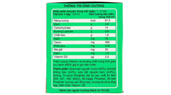 Sữa bột pha sẵn Anlene đậm đặc 4x cho người từ 19 tuổi hương socola (125ml)