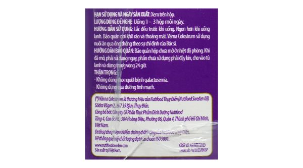 Sữa bột pha sẵn Varna Colostrum bổ sung dinh dưỡng, tăng đề kháng (6 chai x 237ml)