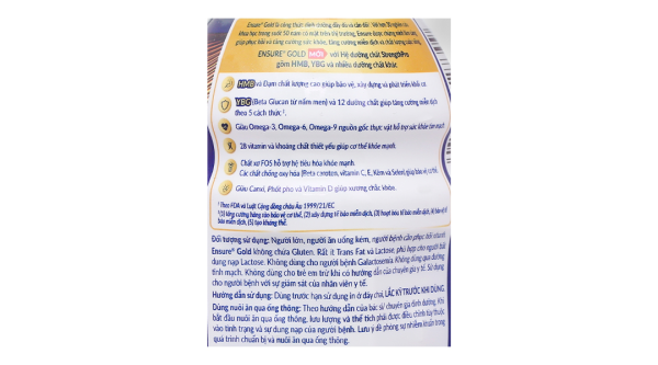 Sữa bột pha sẵn Ensure Gold Strengthpro tăng cường sức khỏe hương vani (237ml)