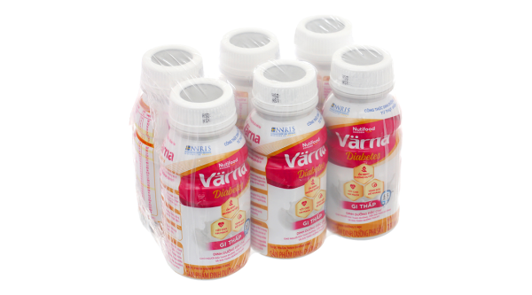 Sữa bột pha sẵn Nutifood Varna Diabetes dành cho người đái tháo đường (6 chai x 237ml)