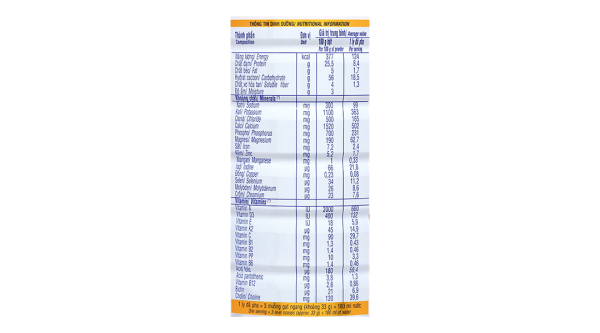 Sữa bột Vinamilk Canxipro bổ sung canxi cho người trên 30 tuổi (900g)