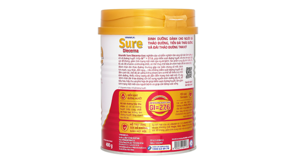 Sữa bột Vinamilk Sure Diecerna bổ sung dinh dưỡng cho người đái tháo đường (400g)