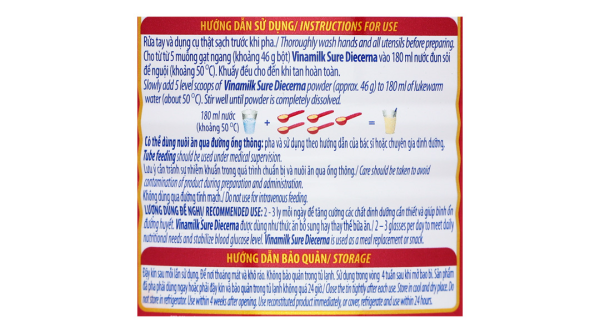 Sữa bột Vinamilk Sure Diecerna bổ sung dinh dưỡng cho người đái tháo đường (400g)