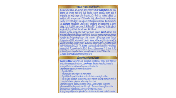 Sữa bột Vinamilk Sure Prevent Gold giúp tăng cường, hồi phục sức khỏe (400g)